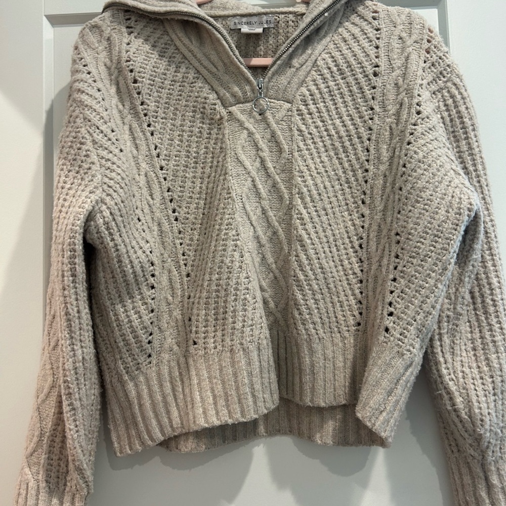 Sincerely Jules Textured Knit Cardigan in Beige